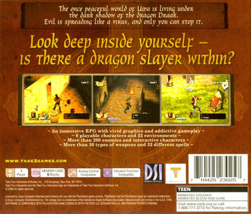 Darkstone | PlayStation | back cover | region=North America | source-country=United States | zypher-v2 | moby-26a0162a8266 | Data by MobyGames.com