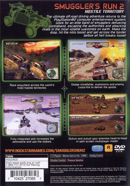 Smuggler's Run 2: Hostile Territory | PlayStation 2 | back cover | region=North America | source-country=Canada,United States | zypher-v2 | moby-fc70d6df356e | Data by MobyGames.com