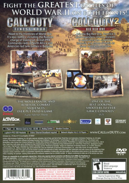 
Call of Duty: Legacy | PlayStation 2 | back cover | Region: North America | source-country=United States | Data by MobyGames.com