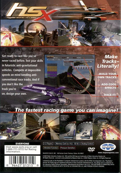 
HSX: HyperSonic.Xtreme | PlayStation 2 | back cover | Data by MobyGames.com