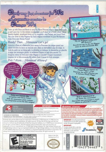 
Dora the Explorer: Dora Saves the Snow Princess | Wii | back cover | Data by MobyGames.com