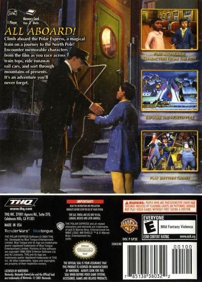 
The Polar Express | GameCube | back cover | Data by MobyGames.com
