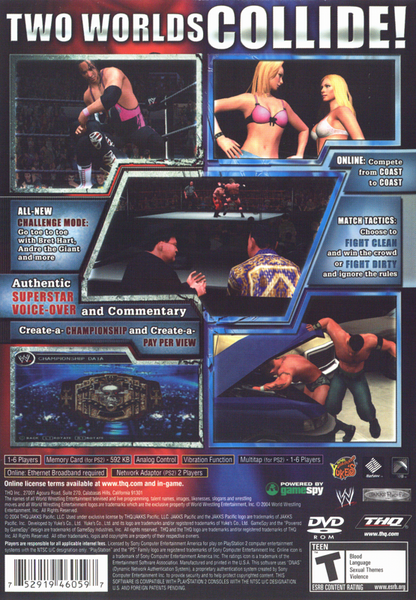 WWE Smackdown vs. Raw | PlayStation 2 | back cover | region=North America | source-country=United States | zypher-v2 | moby-fba285fb6baa | Data by MobyGames.com