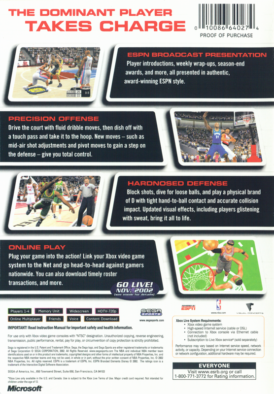NBA 2K3 | Xbox | back cover | region=North America | source-country=Canada,United States | zypher-v2 | moby-13df61774d3f | Data by MobyGames.com