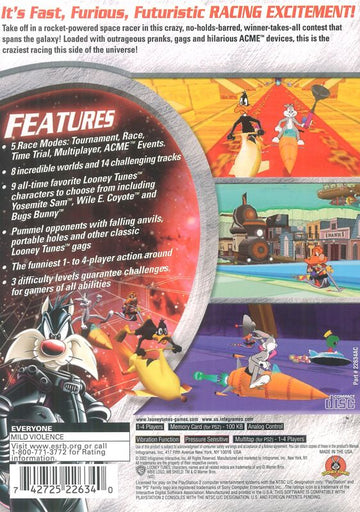 
Looney Tunes: Space Race | PlayStation 2 | back cover | Region: North America | source-country=Canada,United States | Data by MobyGames.com