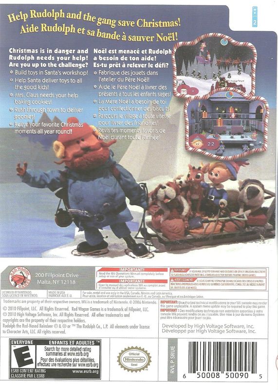Rudolph the Red-Nosed Reindeer | Wii | back cover | region=North America | source-country=Canada | zypher-v2 | moby-1eebaf22dada | Data by MobyGames.com
