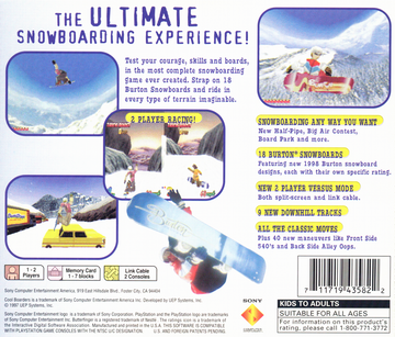 Cool Boarders 2 | PlayStation | back cover | region=North America | source-country=Canada,United States | zypher-v2 | moby-9d994ed85fec | Data by MobyGames.com