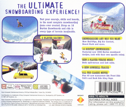 Cool Boarders 2 | PlayStation | back cover | region=North America | source-country=Canada,United States | zypher-v2 | moby-9d994ed85fec | Data by MobyGames.com
