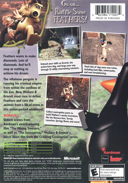 
Wallace & Gromit in Project Zoo | Xbox | back cover | Data by MobyGames.com