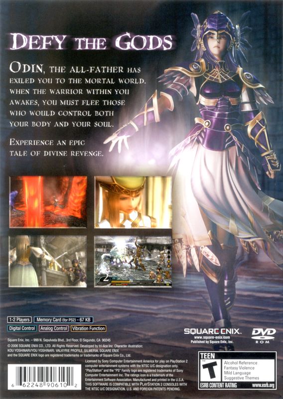 Valkyrie Profile 2: Silmeria | PlayStation 2 | back cover | Region: North America | source-country=United States | Data by MobyGames.com