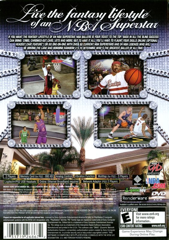 NBA Ballers | PlayStation 2 | back cover | region=North America | source-country=Canada,United States | zypher-v2 | moby-0242b84527c6 | Data by MobyGames.com