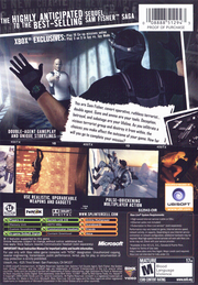 
Tom Clancy's Splinter Cell: Double Agent | Xbox | back cover | Data by MobyGames.com