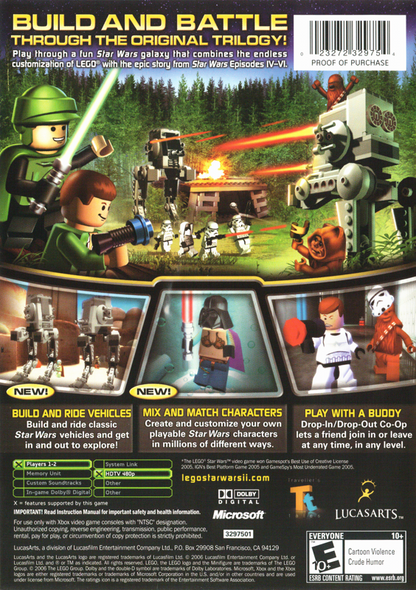 LEGO Star Wars II: The Original Trilogy | Xbox | back cover | region=North America | source-country=United States | zypher-v2 | moby-59fa6117553b | Data by MobyGames.com