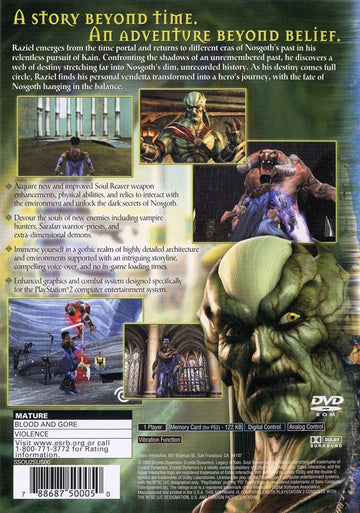 
Legacy of Kain: Soul Reaver 2 | PlayStation 2 | back cover | Data by MobyGames.com