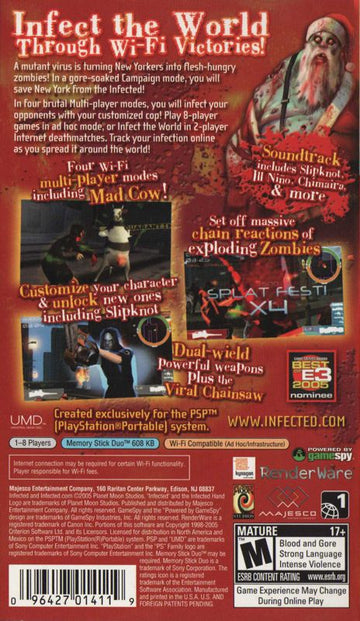 
Infected | PSP | back cover | Data by MobyGames.com