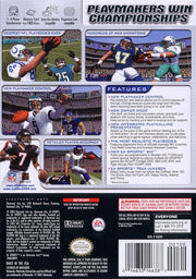 
Madden NFL 2004 | GameCube | back cover | Data by MobyGames.com