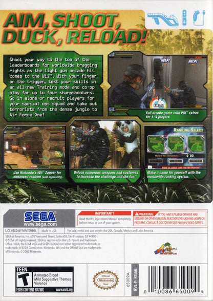 
Ghost Squad | Wii | back cover | Data by MobyGames.com