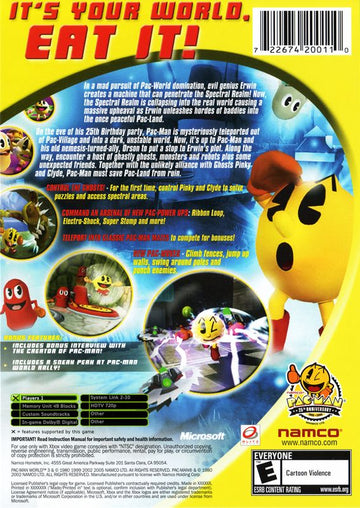 Pac-Man World 3 | Xbox | back cover | region=North America | source-country=Canada,United States | zypher-v2 | moby-e6b1d01384a2 | Data by MobyGames.com