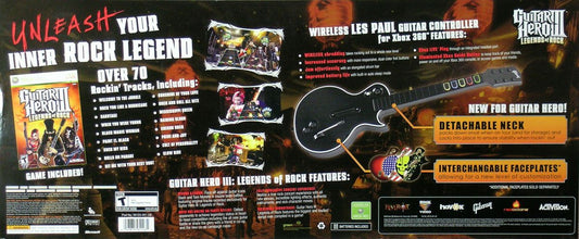Guitar Hero III: Legends of Rock | Xbox 360 | back cover | region=North America | source-country=United States | zypher-v2 | moby-fdf2fe527530 | Data by MobyGames.com