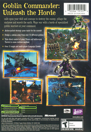 
Goblin Commander: Unleash the Horde | Xbox | back cover | Data by MobyGames.com