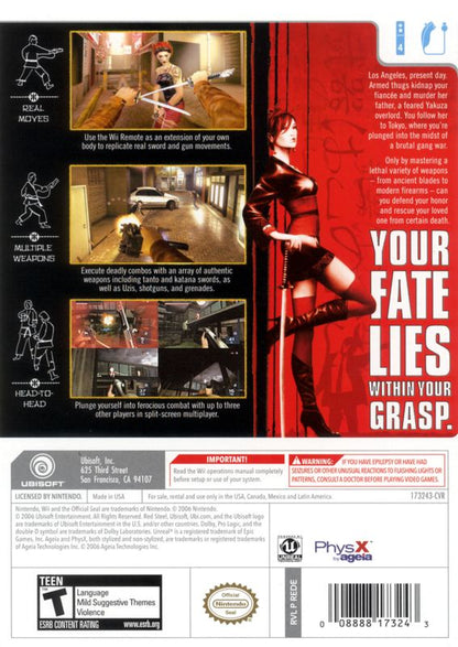 
Red Steel | Wii | back cover | Data by MobyGames.com