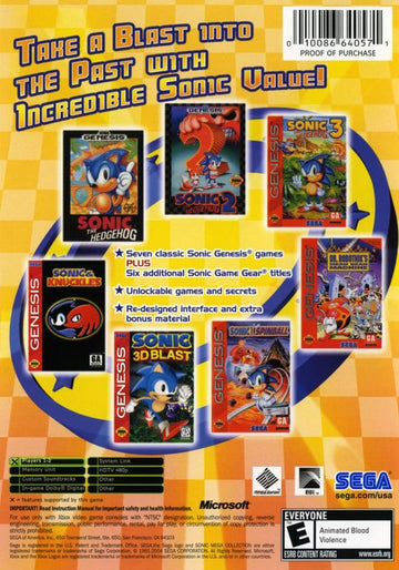 Sonic Mega Collection Plus | Xbox | back cover | region=North America | source-country=United States | zypher-v2 | moby-1fefe297e2e1 | Data by MobyGames.com
