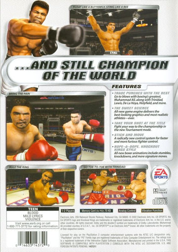 
Knockout Kings 2002 | PlayStation 2 | back cover | Data by MobyGames.com