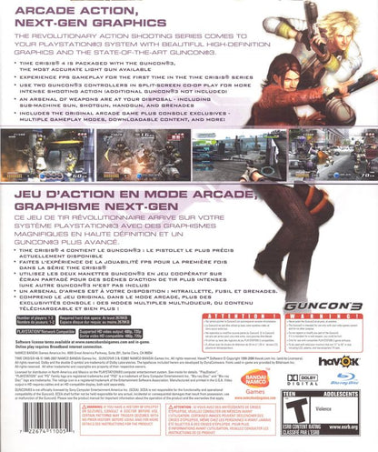 
Time Crisis 4 | PlayStation 3 | back cover | Region: North America | source-country=Canada,United States | Data by MobyGames.com