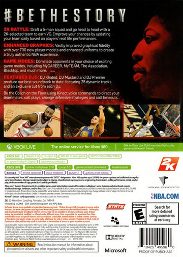 NBA 2K16 | Xbox 360 | back cover | region=North America | source-country=United States | zypher-v2 | moby-f1510d42ee4b | Data by MobyGames.com