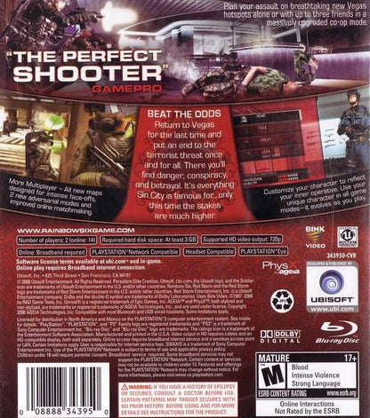 
Tom Clancy's Rainbow Six: Vegas 2 | PlayStation 3 | back cover | Data by MobyGames.com