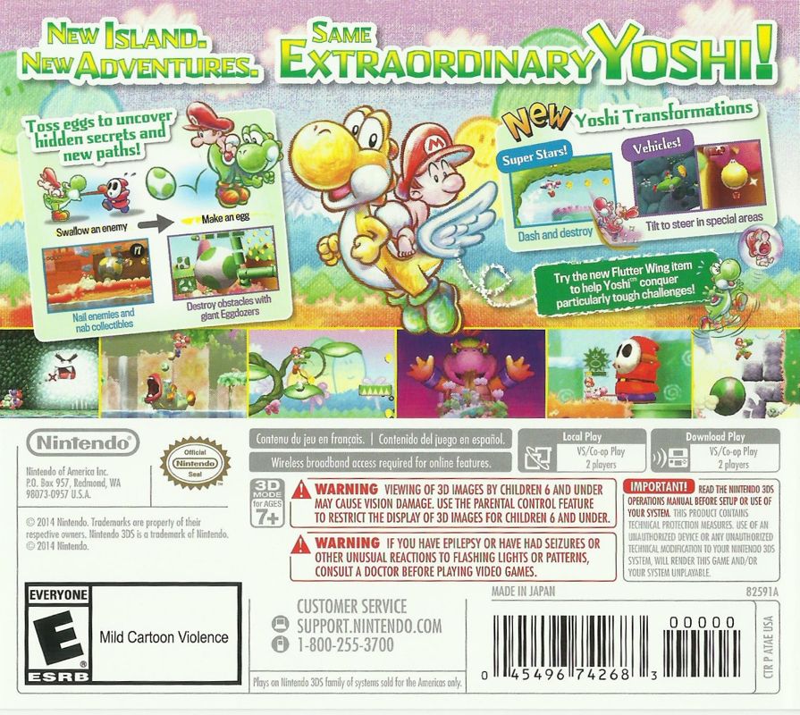 
Yoshi's New Island | Nintendo 3DS | back cover | Data by MobyGames.com