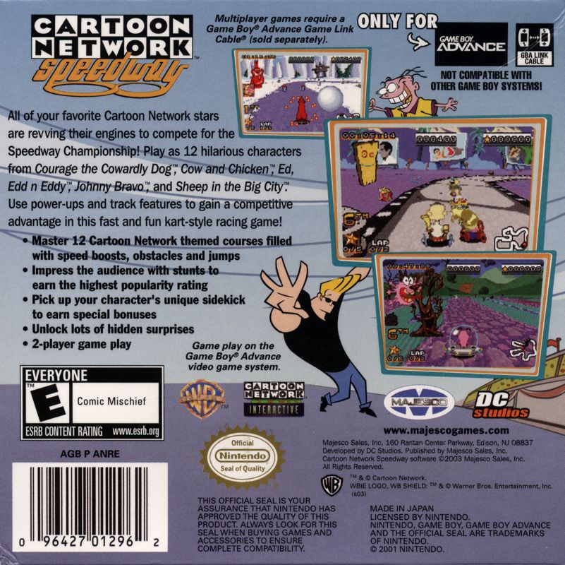 
Cartoon Network Speedway | Game Boy Advance | back cover | Data by MobyGames.com