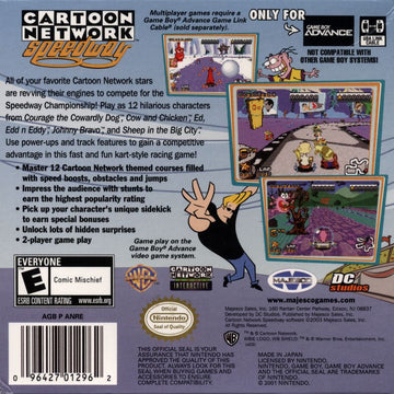 
Cartoon Network Speedway | Game Boy Advance | back cover | Data by MobyGames.com