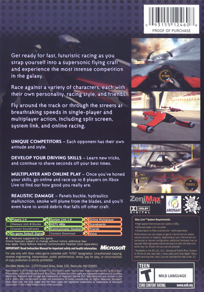 
Power Drome | Xbox | back cover | Data by MobyGames.com