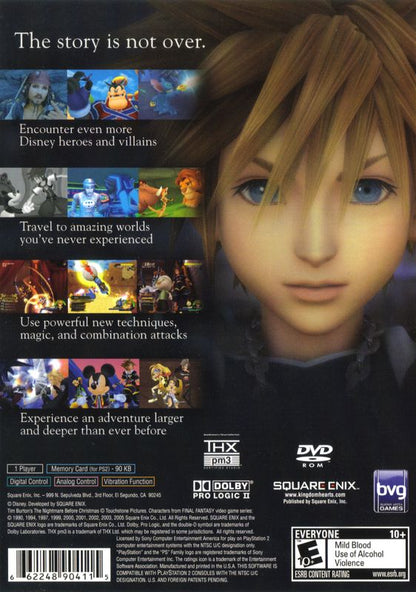 Kingdom Hearts II | PlayStation 2 | back cover | region=North America | source-country=United States | zypher-v2 | moby-3ad760f242c2 | Data by MobyGames.com
