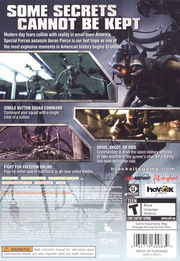 
BlackSite: Area 51 | Xbox 360 | back cover | Data by MobyGames.com