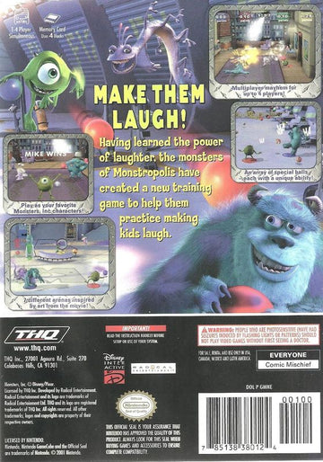 
Disney•Pixar Monsters, Inc.: Scream Arena | GameCube | back cover | Data by MobyGames.com