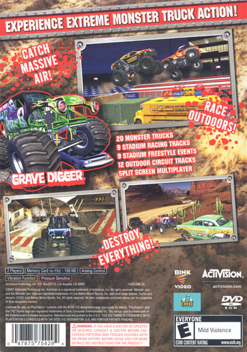 Monster Jam | PlayStation 2 | back cover | region=North America | source-country=United States | zypher-v2 | moby-ad1e54cea1ff | Data by MobyGames.com