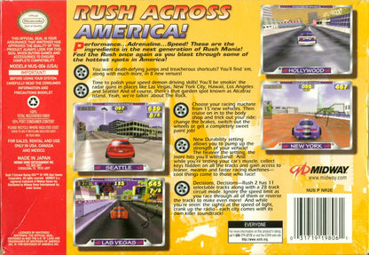 
Rush 2: Extreme Racing USA | Nintendo 64 | back cover | Data by MobyGames.com