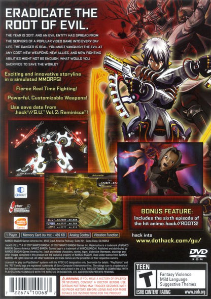 .hack//G.U. Vol. 3//Redemption | PlayStation 2 | back cover | region=North America | source-country=United States | zypher-v2 | moby-74b694418aa4 | Data by MobyGames.com