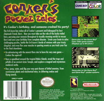 
Conker's Pocket Tales | Game Boy Color | back cover | Data by MobyGames.com