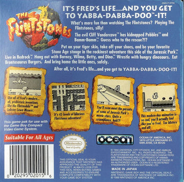 
The Flintstones | Game Boy | back cover | Data by MobyGames.com