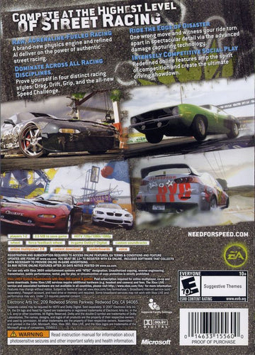 
Need for Speed: ProStreet | Xbox 360 | back cover | Data by MobyGames.com