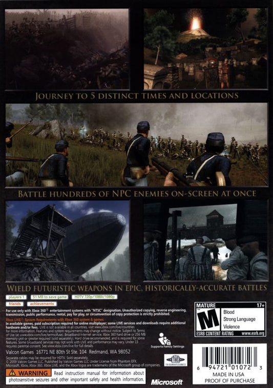 
Darkest of Days | Xbox 360 | back cover | Data by MobyGames.com