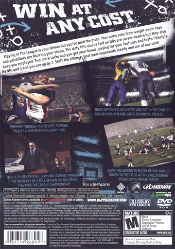 
Blitz: The League | PlayStation 2 | back cover | Data by MobyGames.com