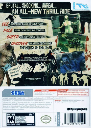 The House of the Dead: Overkill | Wii | back cover | region=North America | source-country=Canada,Mexico,Other,United States | zypher-v2 | moby-b57778522db8 | Data by MobyGames.com