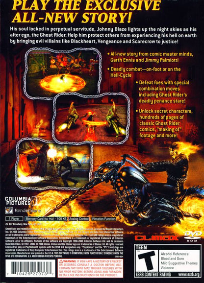 
Ghost Rider | PlayStation 2 | back cover | Data by MobyGames.com