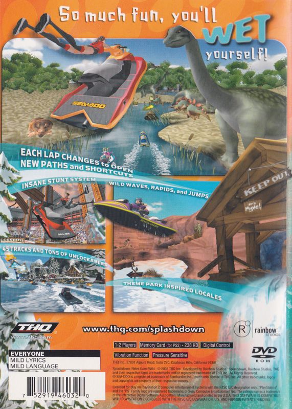 Splashdown: Rides Gone Wild | PlayStation 2 | back cover | region=North America | source-country=Canada,United States | zypher-v2 | moby-7b73ee41e619 | Data by MobyGames.com
