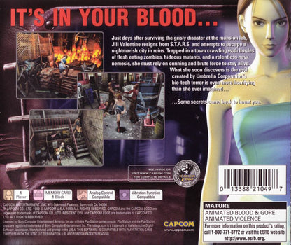 
Resident Evil 3: Nemesis (Greatest Hits) | PlayStation | back cover | Region: North America | source-country=United States | Data by MobyGames.com
