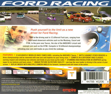 Ford Racing | PlayStation | back cover | region=North America | source-country=Canada,United States | zypher-v2 | moby-675b0b4e8bff | Data by MobyGames.com